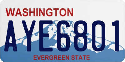 WA license plate AYE6801