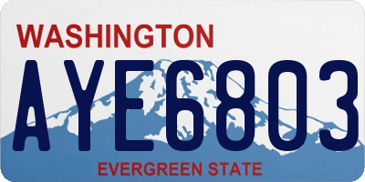WA license plate AYE6803