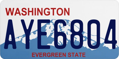WA license plate AYE6804