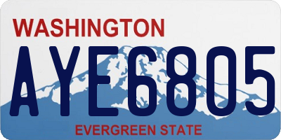 WA license plate AYE6805