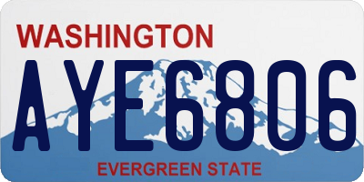 WA license plate AYE6806