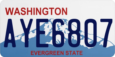 WA license plate AYE6807