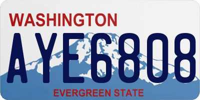 WA license plate AYE6808