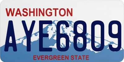 WA license plate AYE6809