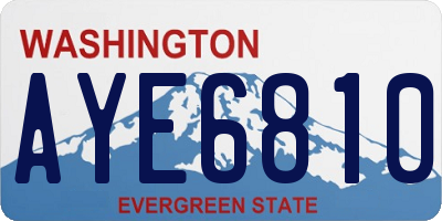 WA license plate AYE6810