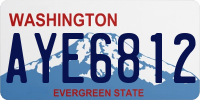 WA license plate AYE6812