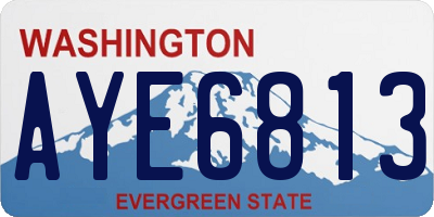 WA license plate AYE6813