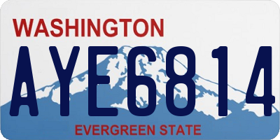 WA license plate AYE6814