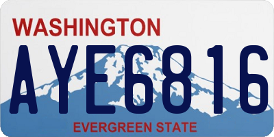 WA license plate AYE6816
