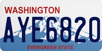 WA license plate AYE6820
