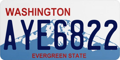 WA license plate AYE6822