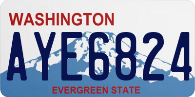 WA license plate AYE6824