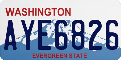 WA license plate AYE6826