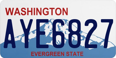WA license plate AYE6827