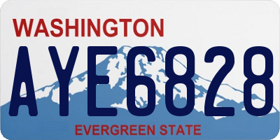 WA license plate AYE6828