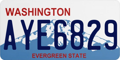 WA license plate AYE6829