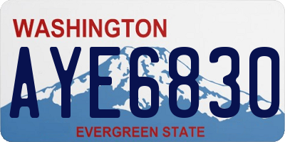 WA license plate AYE6830