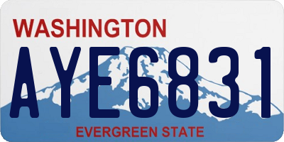 WA license plate AYE6831