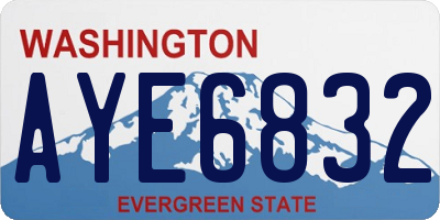 WA license plate AYE6832