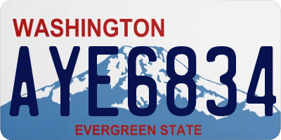 WA license plate AYE6834