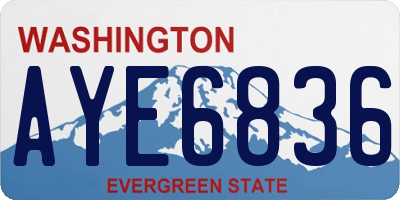 WA license plate AYE6836