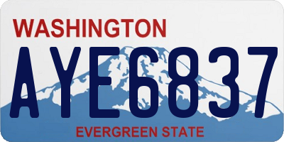 WA license plate AYE6837