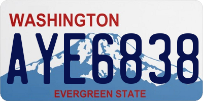WA license plate AYE6838