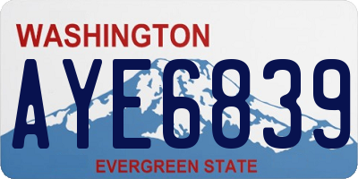 WA license plate AYE6839