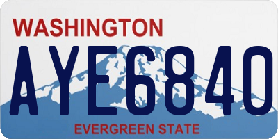 WA license plate AYE6840