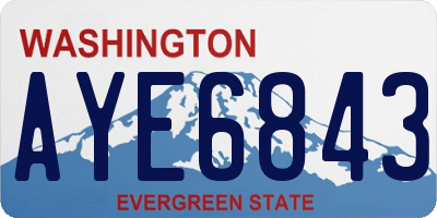 WA license plate AYE6843