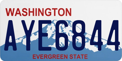 WA license plate AYE6844