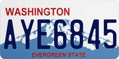 WA license plate AYE6845