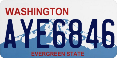 WA license plate AYE6846