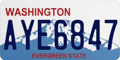 WA license plate AYE6847