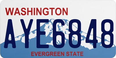 WA license plate AYE6848