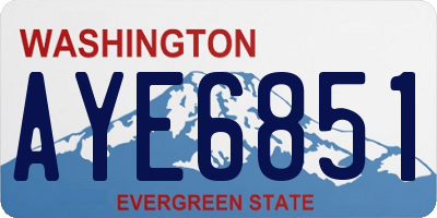 WA license plate AYE6851
