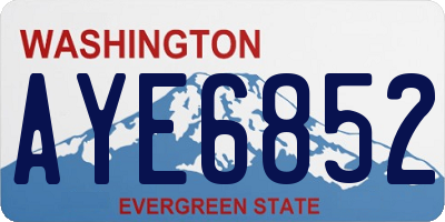 WA license plate AYE6852