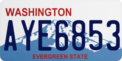 WA license plate AYE6853