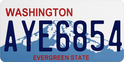 WA license plate AYE6854