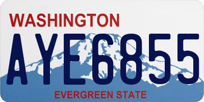 WA license plate AYE6855