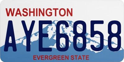 WA license plate AYE6858