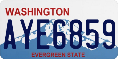 WA license plate AYE6859