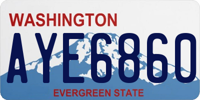WA license plate AYE6860