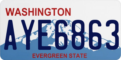 WA license plate AYE6863