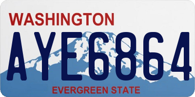 WA license plate AYE6864