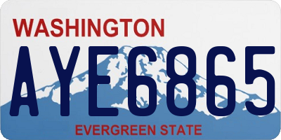 WA license plate AYE6865