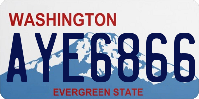 WA license plate AYE6866