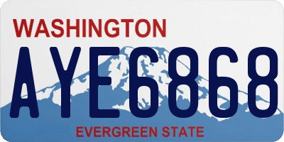 WA license plate AYE6868