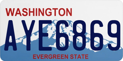 WA license plate AYE6869
