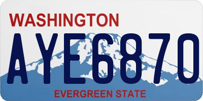 WA license plate AYE6870